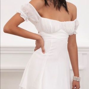 Estrella Dress in White Crinkle